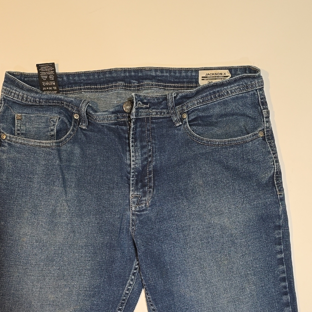 Buffalo David Bitton Jaxkson X Blue Straight Stretch Jeans